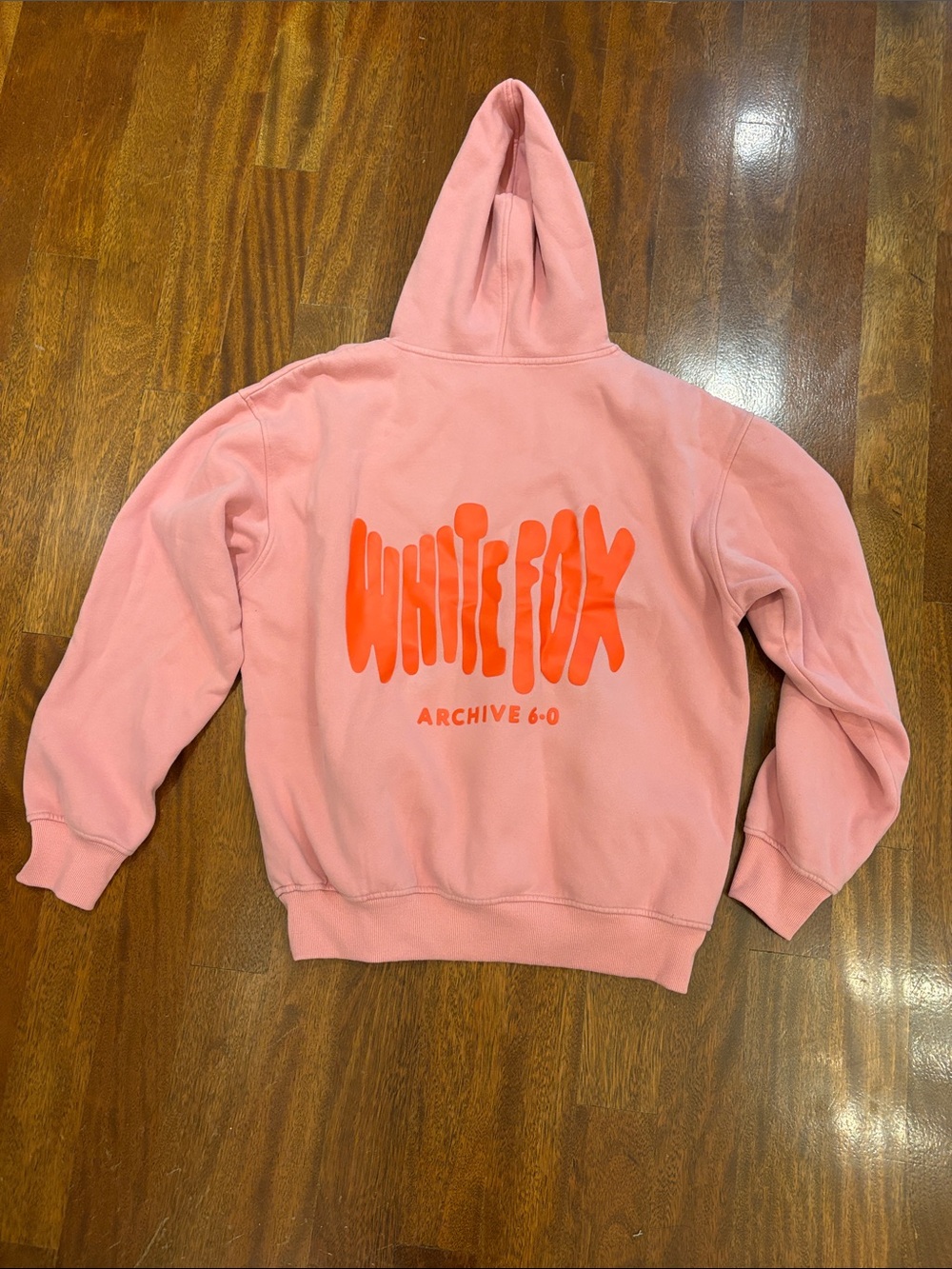 White Fox Boutique Coral Pink Crewneck Hoodie - Picture 3 of 3